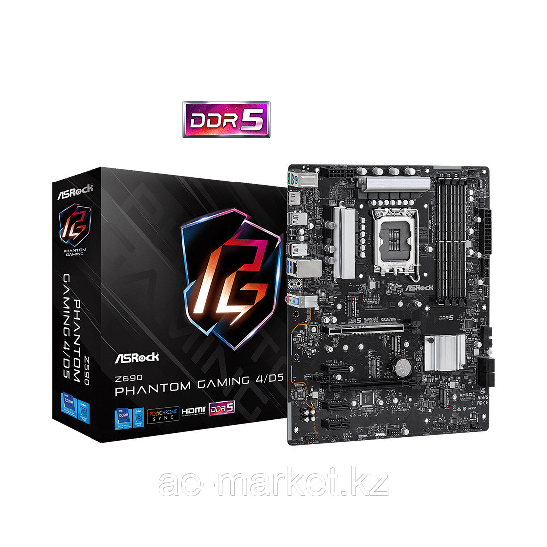 Материнская плата ASRock Z690 PHANTOM GAMING 4/D5 - фото 1 - id-p112236369