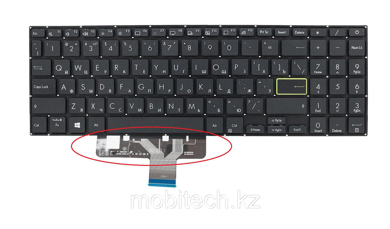 Клавиатуры Asus S533 ASUS Vivobook S15 S533 E510M L510 клавиатура c EN/RU раскладкой Без подсветкой черная