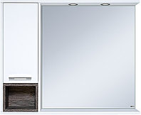 Шкаф зеркальный Misty Фетта-100 98х80 см с подсветкой и нишей, левый, белый