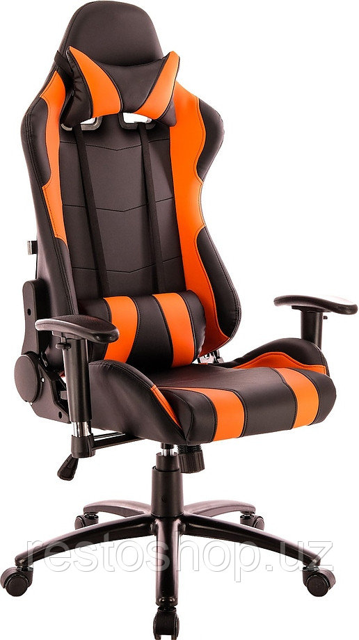 Кресло игровое Everprof Lotus S2 экокожа, черно-оранжевое - фото 1 - id-p112349482