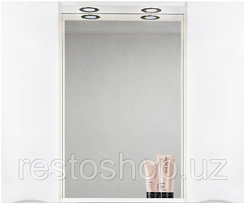 Шкаф зеркальный BelBagno MARINO-SPC-1000/750-2A-BL-P с подсветкой, белый глянцевый - фото 1 - id-p112356549