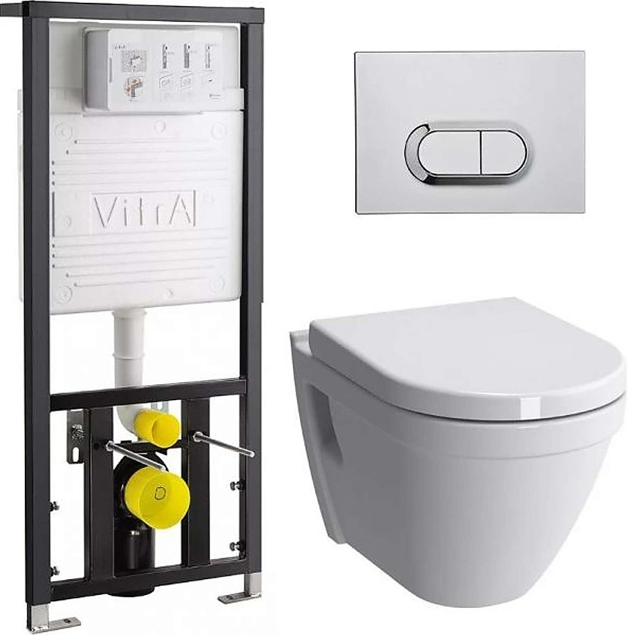 Унитаз подвесной с инсталляцией и сиденьем Vitra S50 9003B003-7201 - фото 1 - id-p112255141