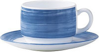 Блюдце чайное Arcoroc Brush H3621 14 см, бело-синее