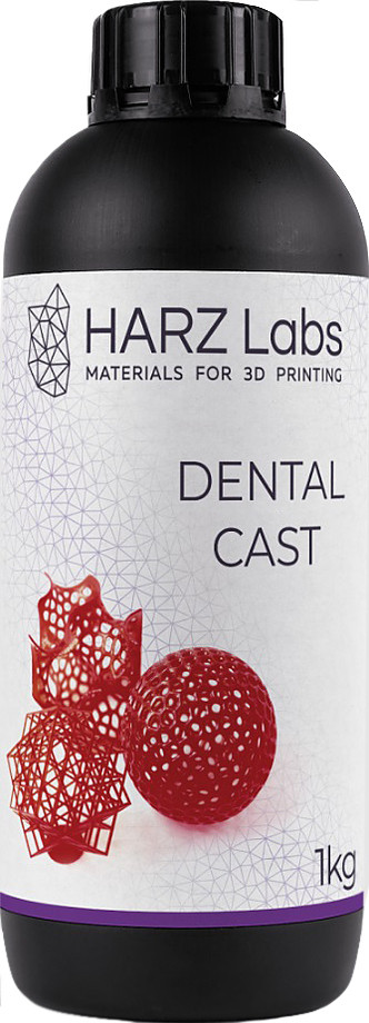 Фотополимер HARZ Labs LLC Dental Cast Cherry для LCD/DLP принтеров, 1 л, выгораемый - фото 1 - id-p112357602