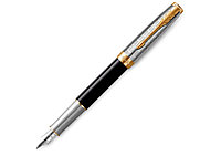 Перьевая ручка Parker Sonnet Premium Refresh BLACK GT, перо 18K, перо: F, цвет чернил black, в подарочной