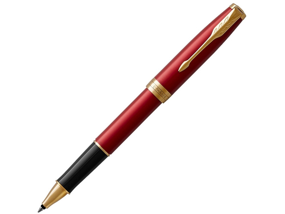 Ручка-роллер Parker Sonnet Red Intense GT, стержень: F, цвет чернил: black, в подарочной упаковке - фото 1 - id-p112363001
