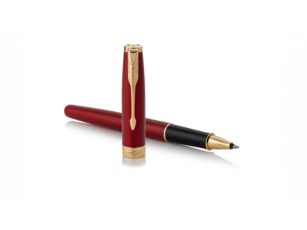 Ручка-роллер Parker Sonnet Red Intense GT, стержень: F, цвет чернил: black, в подарочной упаковке - фото 3 - id-p112363001