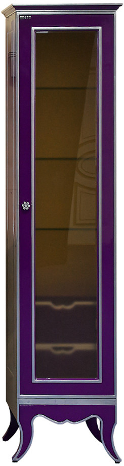 Шкаф-пенал Misty Анжелика-40 40,4х183 см, правый, сиреневый с серебром - фото 1 - id-p112301640