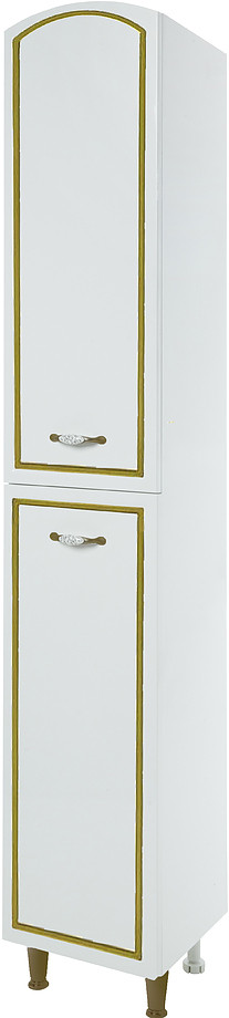 Шкаф-пенал Bellezza Амелия 35 L с бельевой корзиной, левый, патина золото - фото 1 - id-p112305634