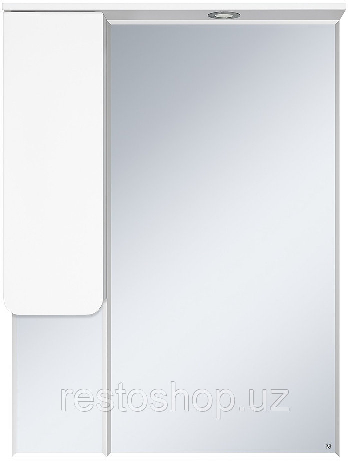 Шкаф зеркальный Misty Чегет-75 74х100 см с подсветкой, левый, белый - фото 1 - id-p112357664