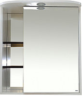 Шкаф зеркальный Misty Венера-70 70х80 см комбинированный, с подсветкой, правый, белый, венге