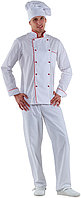 Куртка шеф-повара мужская Клен 00002, р.50, белая, красный кант