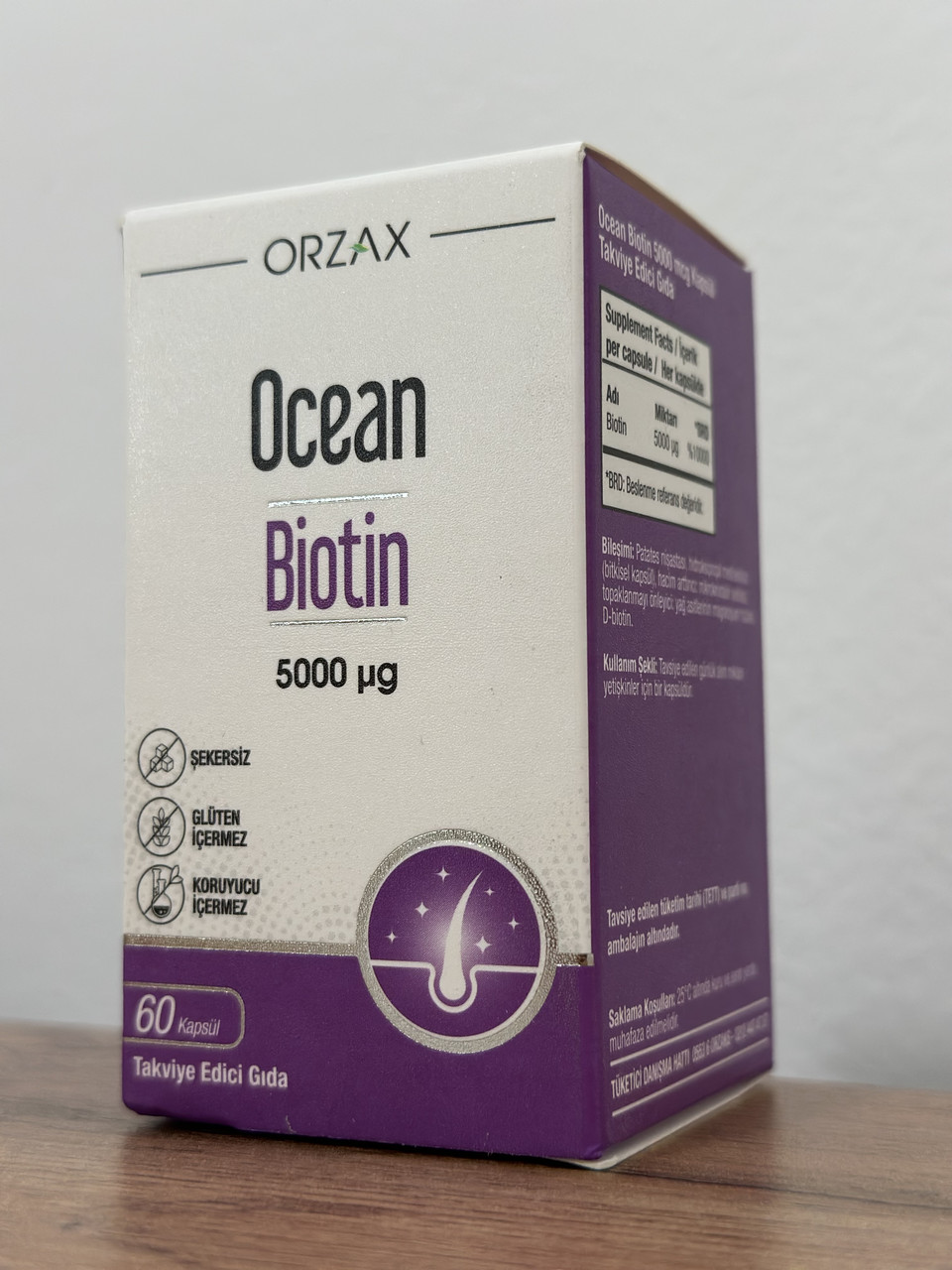 ORZAX Ocean Biotin, Биотин, 60 капсул