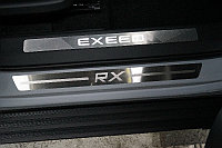 Накладки на пороги (лист шлифованный надпись RX) 2шт ТСС для Exeed RX 2.0L 4WD 2023