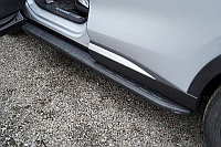 Пороги алюминиевые с пластиковой накладкой (карбон черные) 1820 мм ТСС для Exeed RX 2.0L 4WD 2023