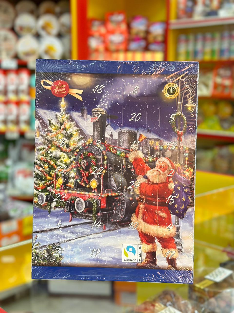 Рождественский календарь с шоколадом (Санта и Паровоз) 75 гр (Advent - Адвент календарь)