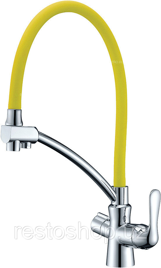 Смеситель для кухни LEMARK Comfort LM3070C-Yellow с гибким изливом, с подключением к фильтру питьевой воды, - фото 1 - id-p112311857