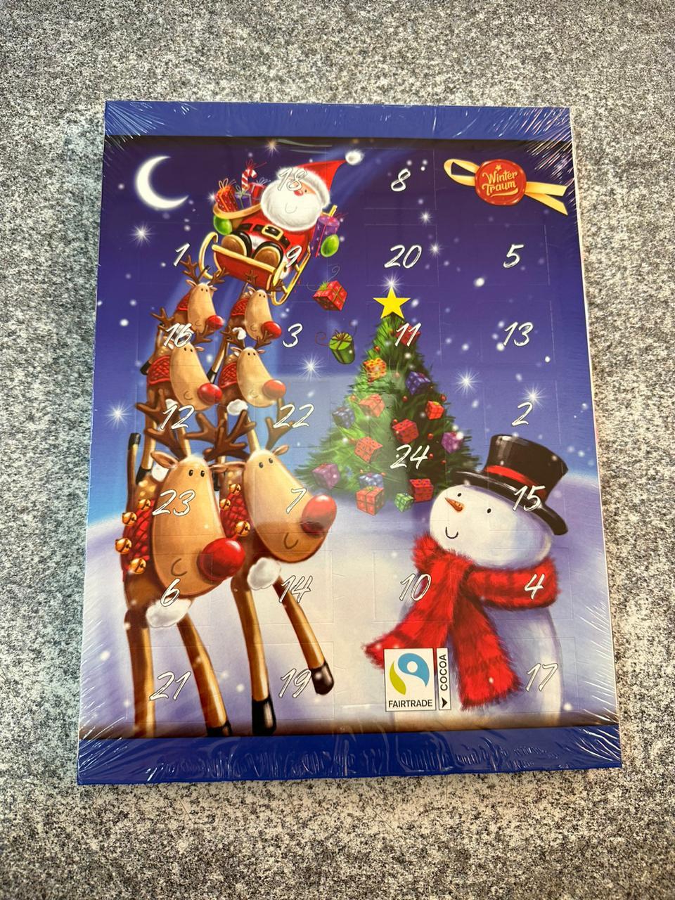 Рождественский календарь с шоколадом Снеговик 75 гр (Advent - Адвент календарь)