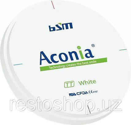 Диск диоксида циркония Chengdu Besmile Biotechnology Aconia, белый TT, 98x10 - фото 1 - id-p112348808