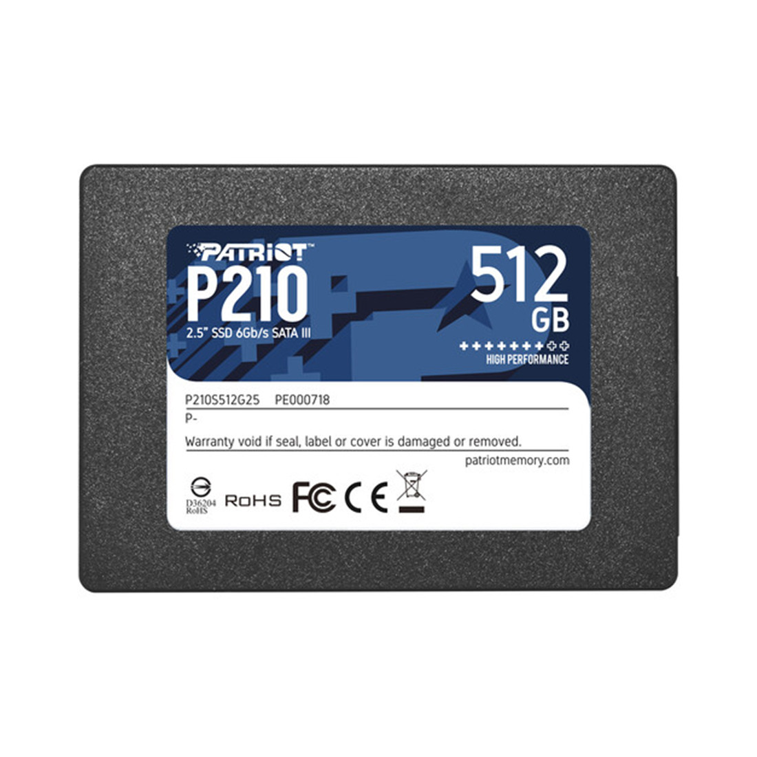 Твердотельный накопитель SSD Patriot P210 512GB SATA 2-001284 P210S512G25 - фото 1 - id-p112366173