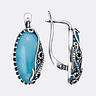 Серьги из серебра искусственный кошачий глаз Красная Пресня 33613096-3 вставка кошачий глаз, фото 4