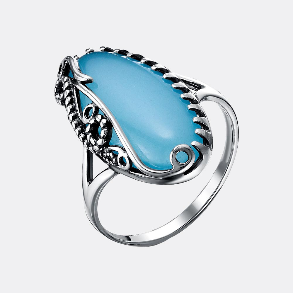 Кольца из серебра искусственный кошачий глаз Красная Пресня 23613096-3  вставка кошачий глаз, фото 1