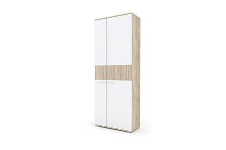 Шкаф Рона дуб Сонома, белый  83x220x40 см, фото 2