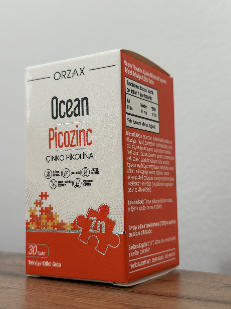 ORZAX Ocean Picozinc, Пикоцинк (Пиколинат цинка 15 мг), 30 таблеток - фото 1 - id-p112366699