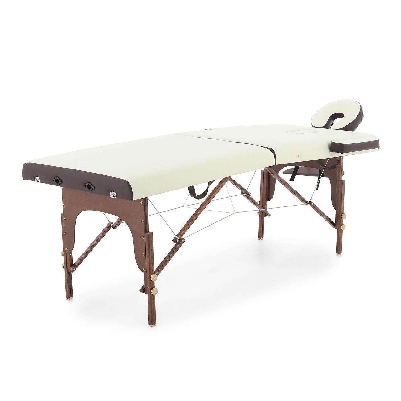 Массажный стол складной деревянный Med-Mos JF-AY01 2-х секционный (темная рама) - фото 4 - id-p112367702