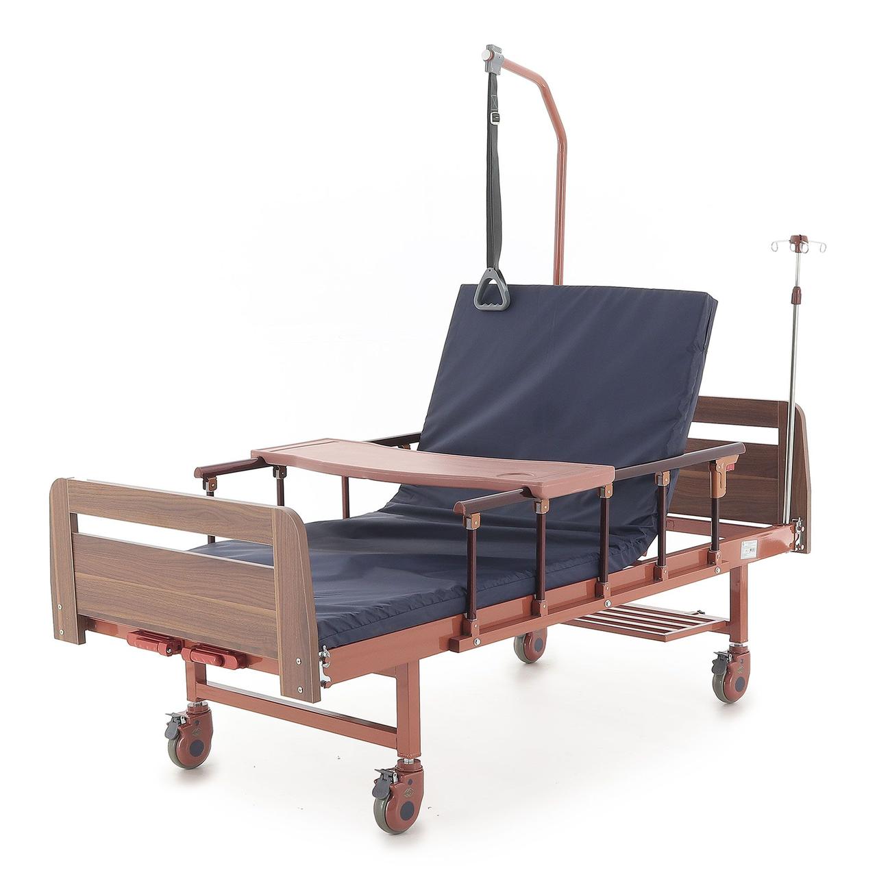 Кровать механическая Med-Mos Е-8 (MM-2024Н-00) (2 функции) ЛДСП с полкой и обеденным столиком - фото 4 - id-p112367770