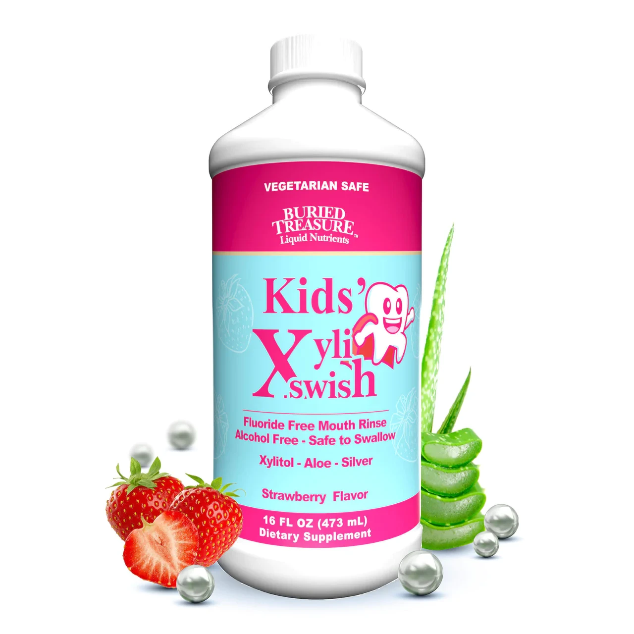 Kids XyliSwish - Полностью натуральный ополаскиватель для рта со вкусом клубники - 473мл - фото 1 - id-p112366375
