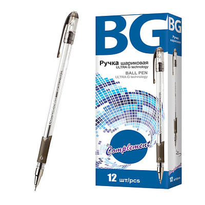 Ручка шариковая "BG Ultra G Complement", 0,5мм, чёрная, прозрачный корпус - фото 1 - id-p112368020