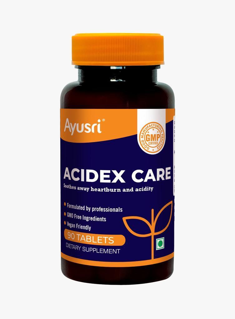 Асидекс кейр от изожги и повышенной кислотности (Acidex care AYUSRI), 90 таблеток.