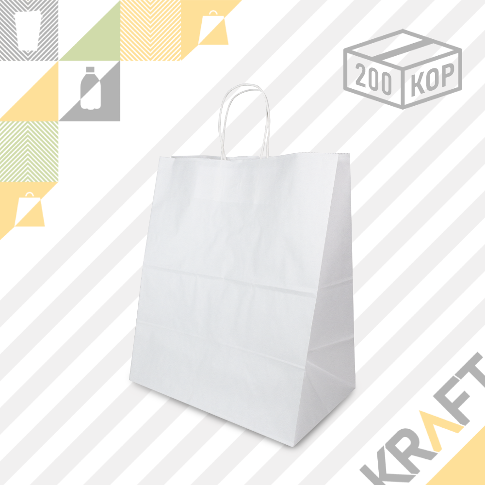Retail Bag, Белый 320x200x370 (80гр) (200шт/кор) - фото 1 - id-p112370393