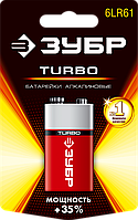 Батарейки TURBO алкалиновые, 6LR61(крона), 9 В