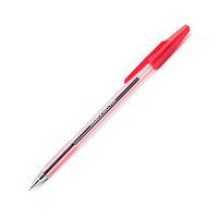Ручка шариковая "Hatber T-34", 0,7мм, красная, прозрачный корпус