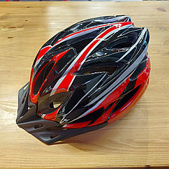 Велосипедный аэродинамичный шлем взрослый. Велошлем. Шлем для велосипеда. Каска. Черно-красный