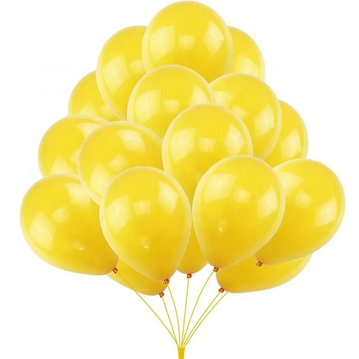 Воздушные шары желтые без рисунков 100 шт., фото 1
