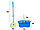 Ведро с отжимом и шваброй с металлической центрифугой синий, фото 6