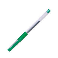 Ручка гелевая, цвет чернил зелёный, 0,5 мм, с гриппом, прозрачный корпус.