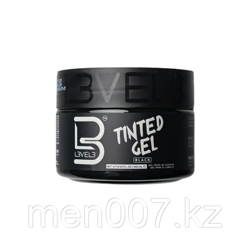 Level 3 Чёрный Тонирующий Гель для укладки волос (средняя фиксация, для седых волос) Tinted Gel 250 мл