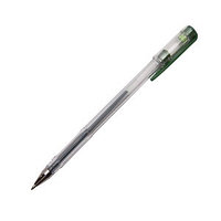 Ручка гелевая, цвет чернил зелёный, 0,5 мм, прозрачный корпус.