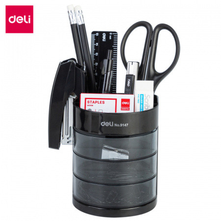 Органайзер для ручек и карандашей Deli, 86 × 86 × 103 мм, черный - фото 1 - id-p112392058