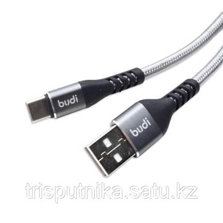 Кабель USB AM - USB Type C Budi M8J197T, 2 м, серый - фото 1 - id-p112392567