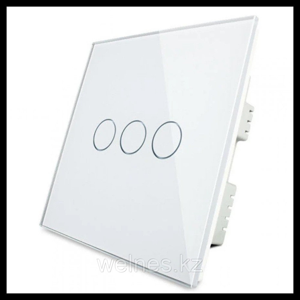 Сенсорный выключатель освещения Touch Me White (трехлинейный, белый) для паровой комнаты (steam room)