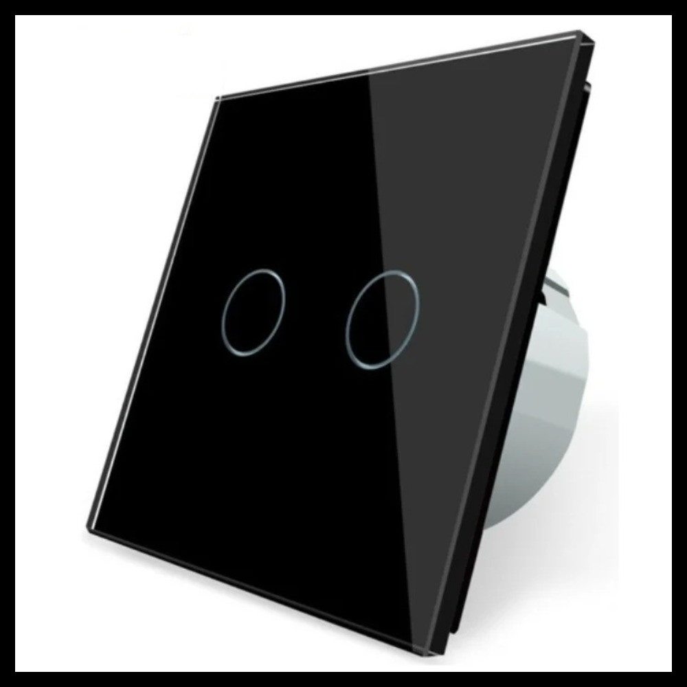 Сенсорный выключатель освещения Touch Me Black (двухлинейный, черный) для паровой комнаты (steam room) - фото 1 - id-p106732694