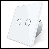 Сенсорный выключатель освещения Touch Me White (двухлинейный, белый) для паровой комнаты (steam room)