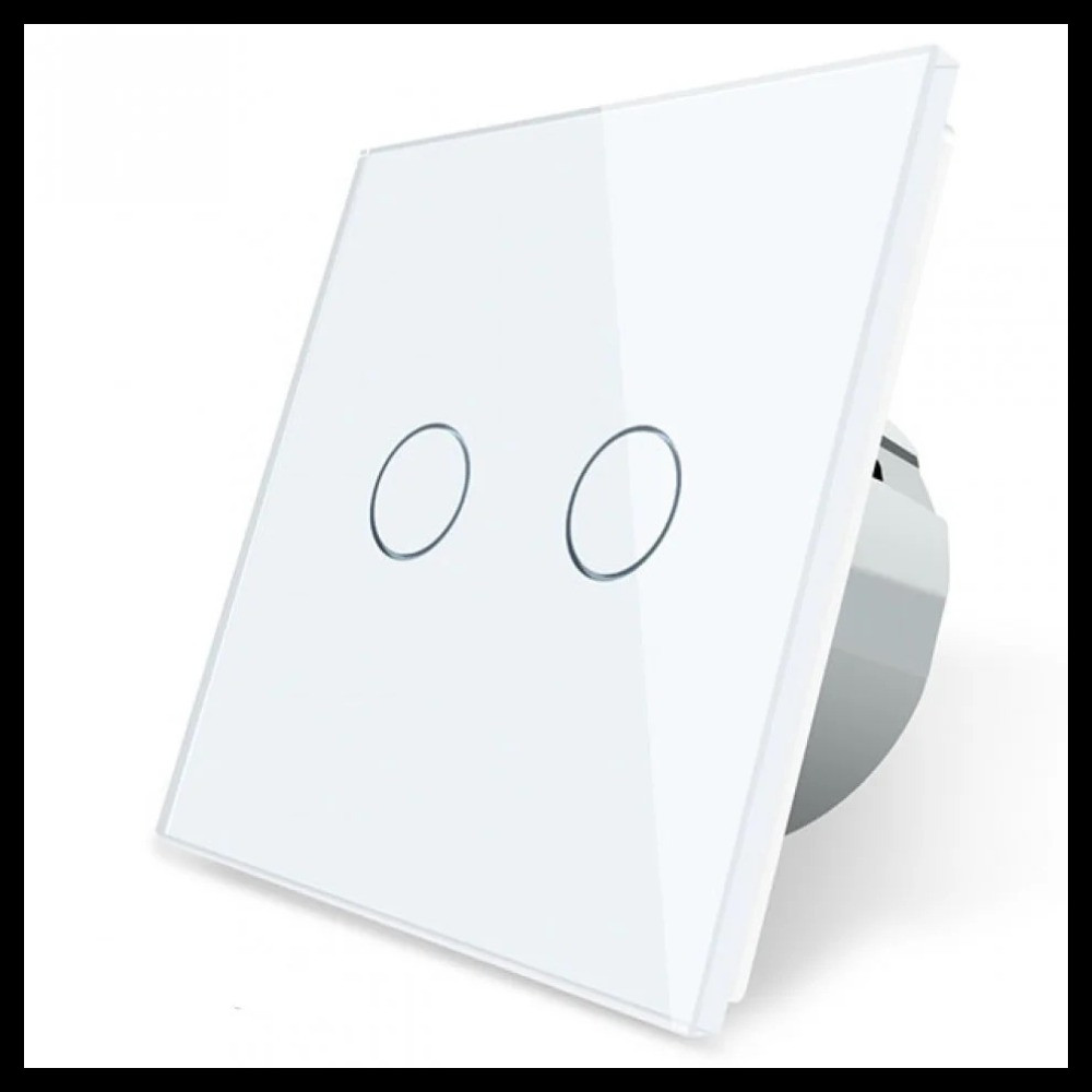 Сенсорный выключатель освещения Touch Me White (двухлинейный, белый) для паровой комнаты (steam room) - фото 1 - id-p106733171