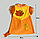 Костюм детский карнавальный Лисичка платье с хвостом и шапка оранжевый М, фото 2