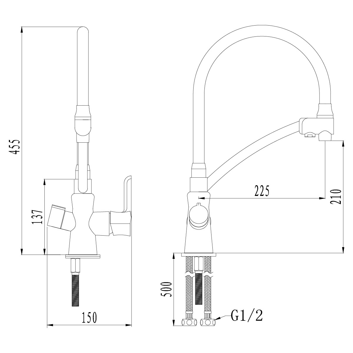 LM3070C-Red Комфорт Смеситель для кухни, с гибким изливом, с подкл. к фильтру пит воды, хром красн - фото 2 - id-p109342739